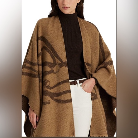 Ralph Lauren Black Label Brown Wrap
Equestrian Oversized Ruana - Picture 1 of 9
